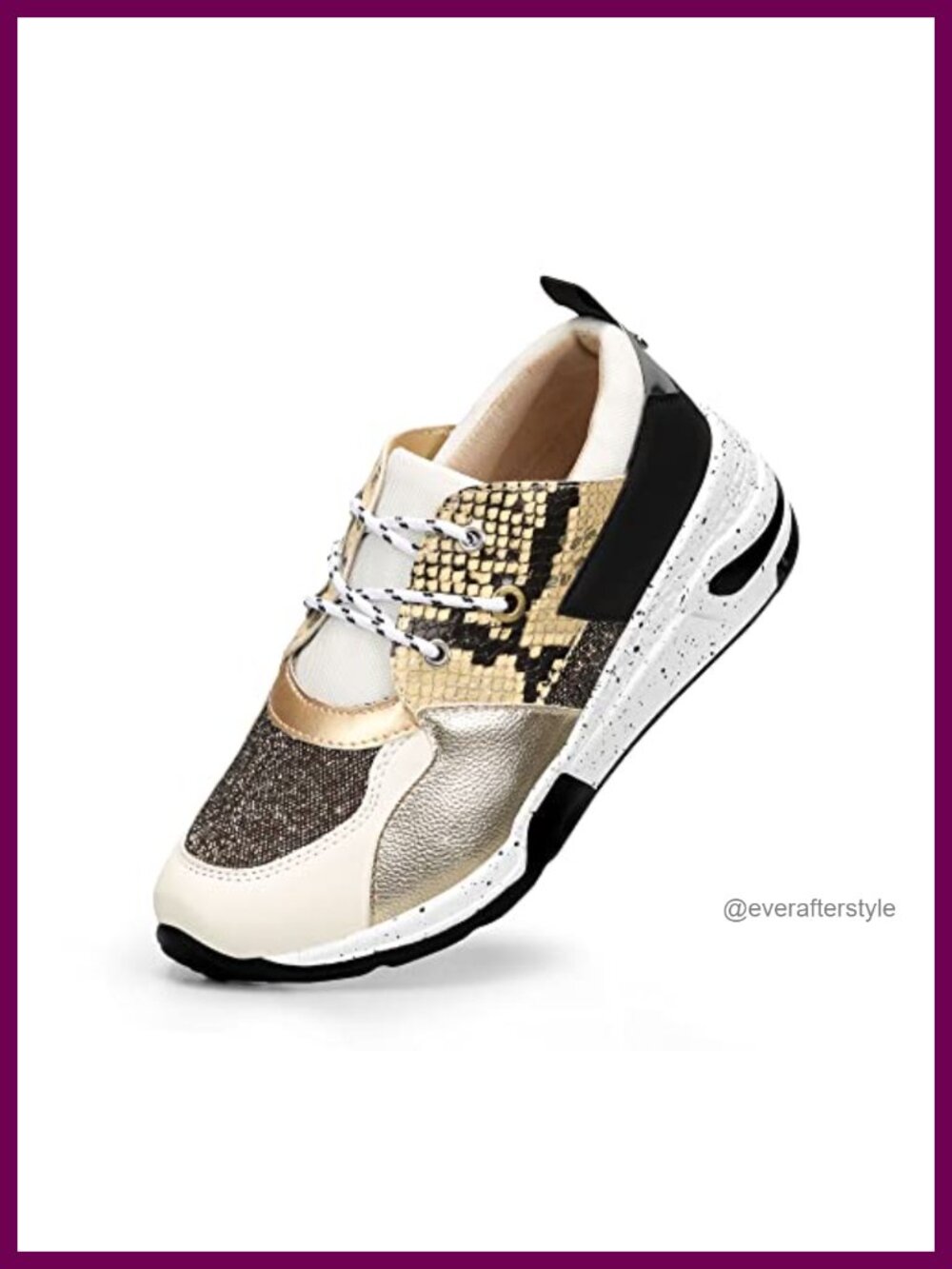 Women's High Heel Wedge Sneakers Platform Retro Lace Up Casual Shoes